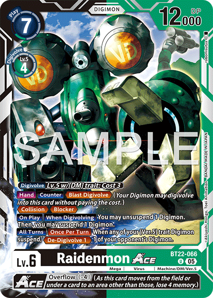 Raidenmon ACE (BT22-066) - Uncommon BT22 Cyber Eden