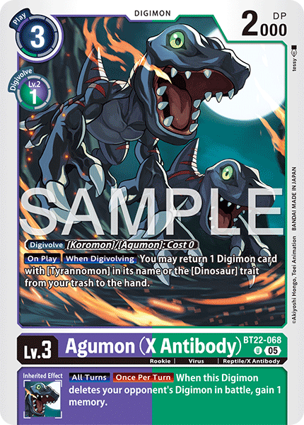 Agumon (X Antibody) (BT22-068) - Uncommon BT22 Cyber Eden