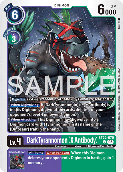 DarkTyrannomon (X Antibody) (BT22-070) - Common BT22 Cyber Eden