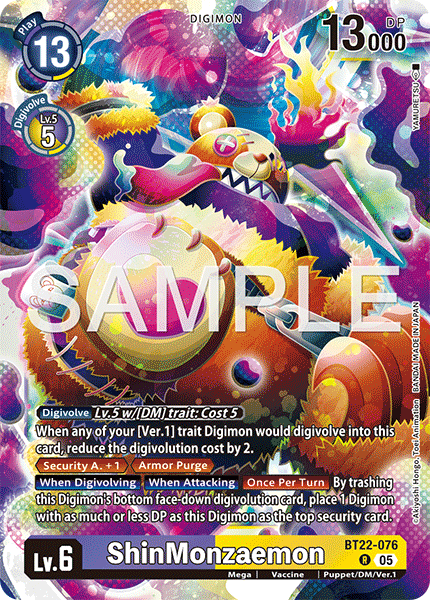 ShinMonzaemon (BT22-076) - Rare BT22 Cyber Eden