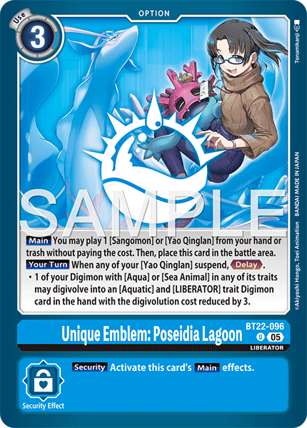 Unique Emblem: Poseidia Lagoon (BT22-096) - Uncommon BT22 Cyber Eden