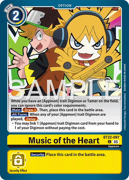 Music of the Heart (BT22-097) - Common BT22 Cyber Eden