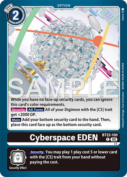 Cyberspace EDEN (BT22-100) - Common BT22 Cyber Eden