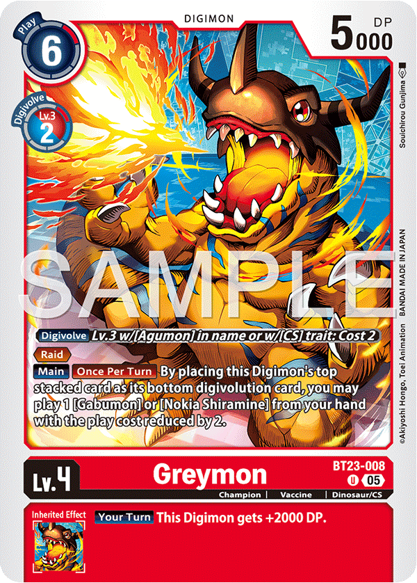 Greymon (BT23-008) - Uncommon BT23 Hacker's Slumber
