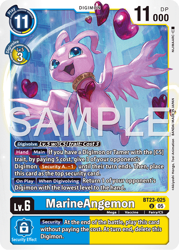 MarineAngemon (BT23-025) - Uncommon BT23 Hacker's Slumber
