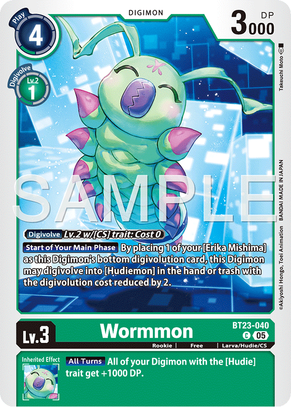 Wormmon (BT23-040) - Common BT23 Hacker's Slumber