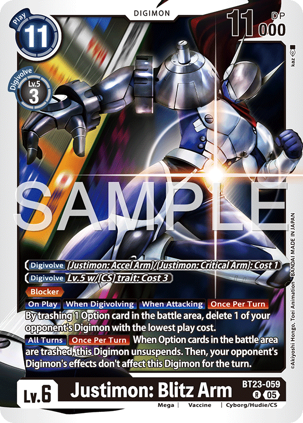 Justimon: Blitz Arm (BT23-059) - Rare BT23 Hacker's Slumber