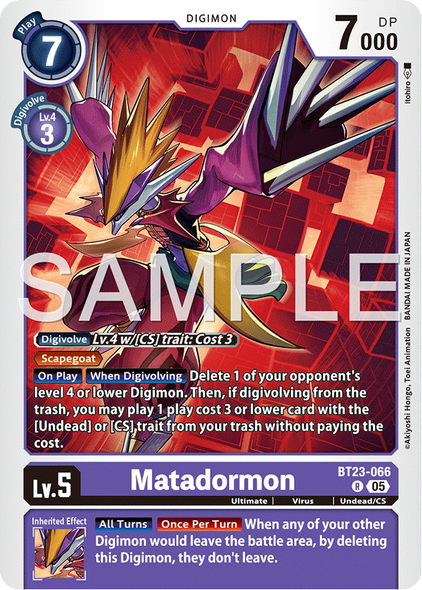 Matadormon (BT23-066) - Rare BT23 Hacker's Slumber