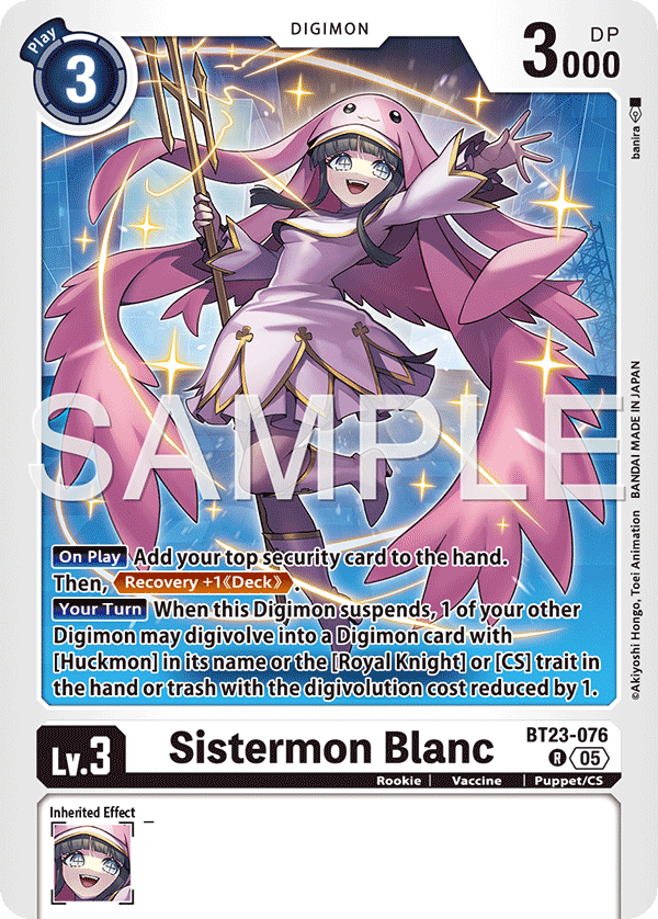 Sistermon Blanc (BT23-076) - Rare BT23 Hacker's Slumber