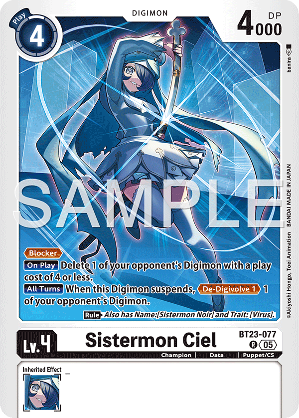 Sistermon Ciel (BT23-077) - Rare BT23 Hacker's Slumber