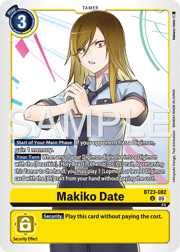 Makiko Date (BT23-082) - Uncommon BT23 Hacker's Slumber