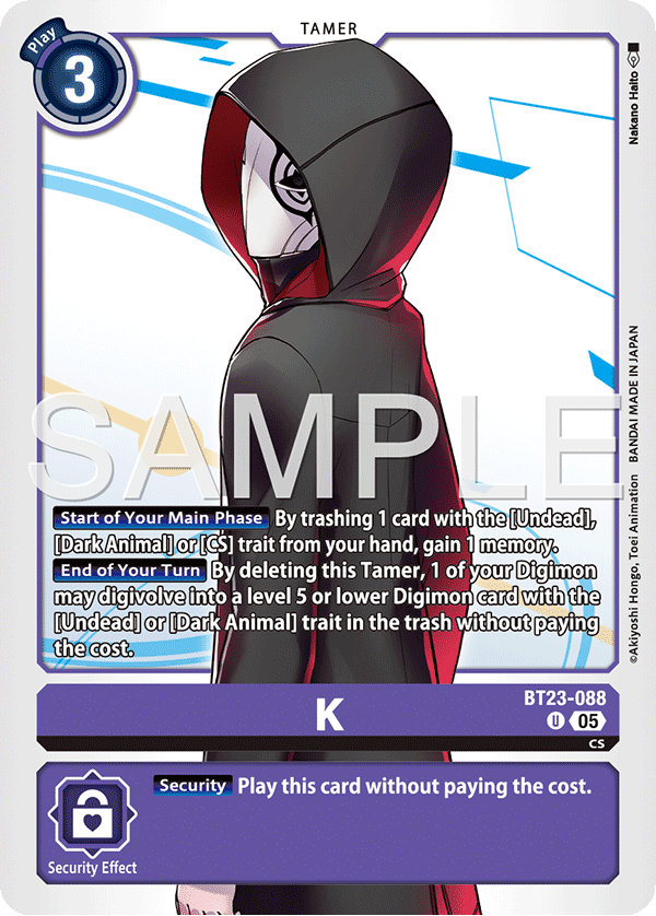K (BT23-088) - Uncommon BT23 Hacker's Slumber