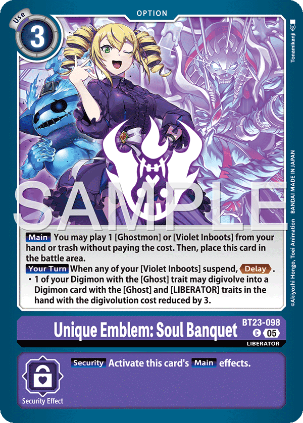Unique Emblem: Soul Banquet (BT23-098) - Common BT23 Hacker's Slumber