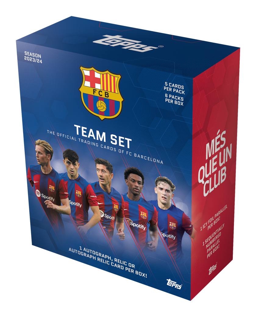 2023-24 Topps FC Barcelona Soccer Team Set Box | Messi Ronaldo 