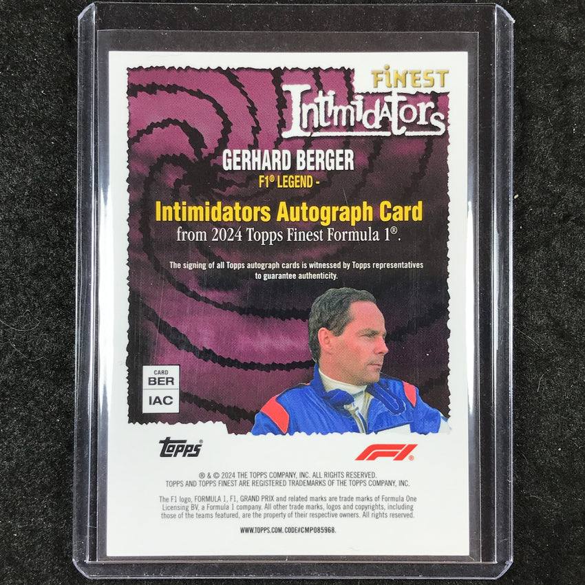 2024 Topps Finest Formula 1 GERHARD BERGER Intimidators Auto Superfractor 1/1