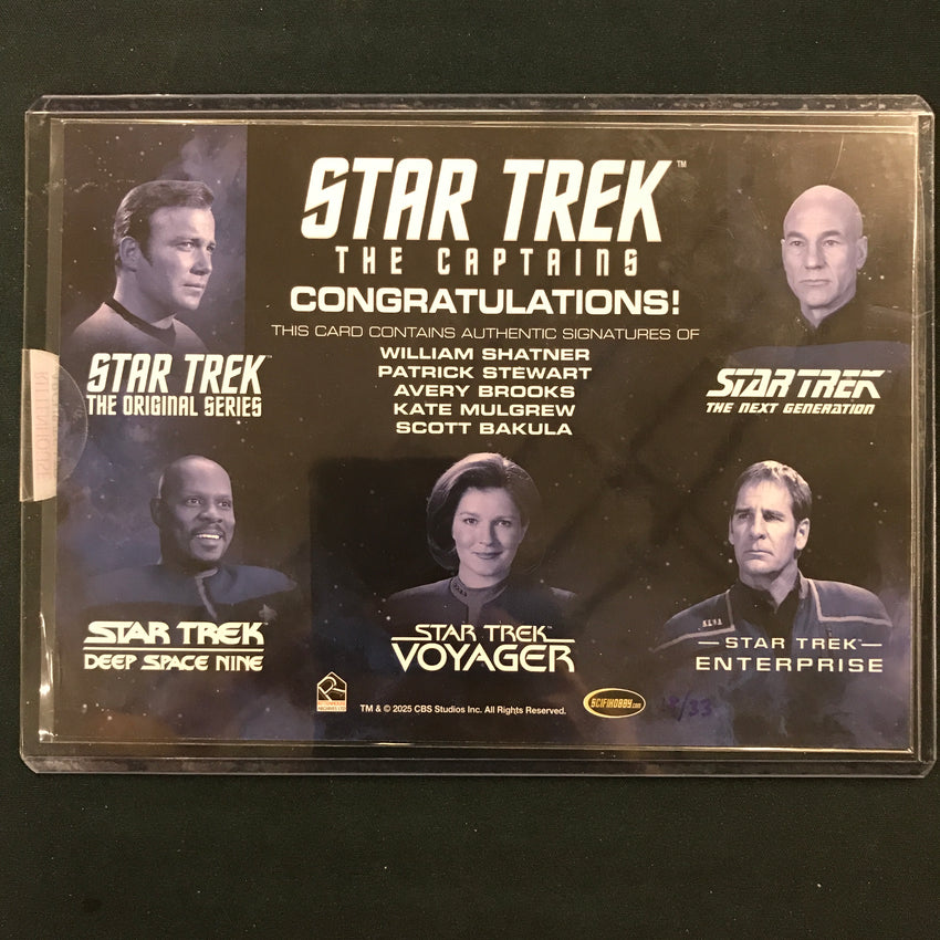 2026 Star Trek Connections SHATNER STEWART BAKULA Captains Oversized Auto /33