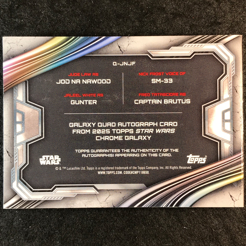 2025 Star Wars Chrome Galaxy JUDE LAW NICK FROST HALELL ET AL Quad Auto 3/5