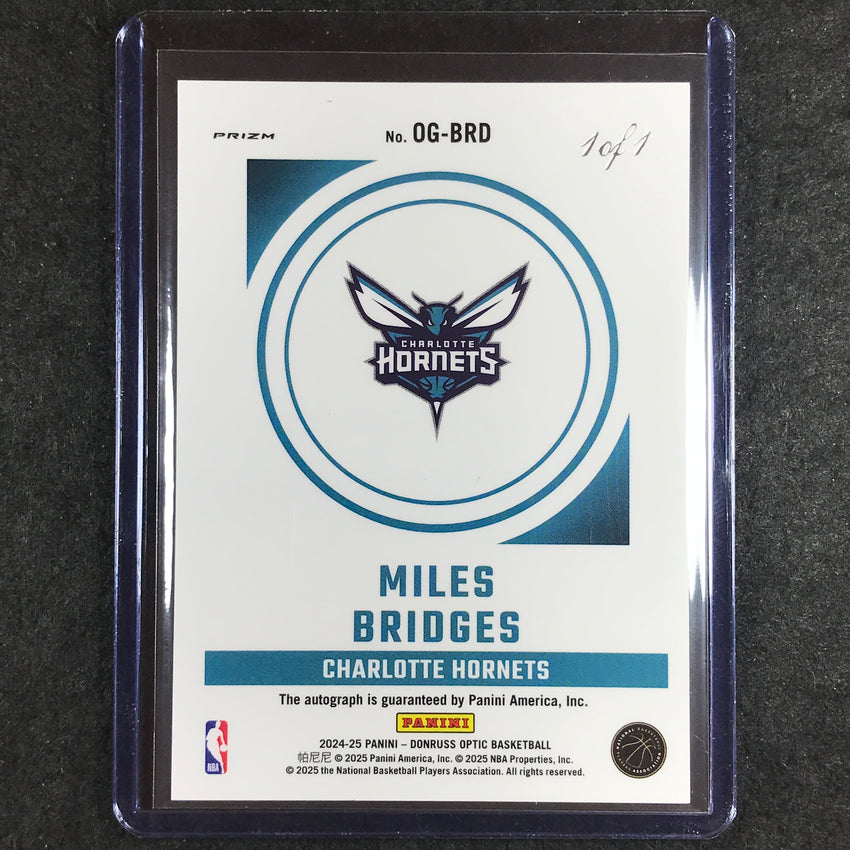 2024-25 Donruss Optic MILES BRIDGES Opti-Graphs Auto Choice Nebula 1/1