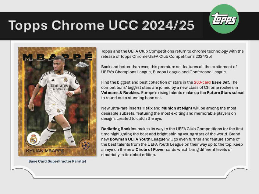 24-25 Topps Chrome UEFA Club Competitions Hobby 6-Box Half Case Break (Barcelona Bonus) #27462 - Team Based - May 22 (4pm)