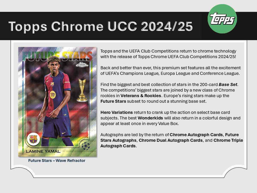 2024-25 Topps UEFA Club Competitions Chrome Soccer Blaster Box