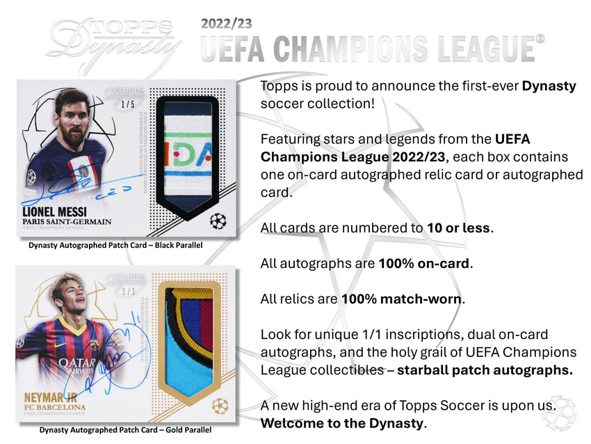 22-23 Topps Dynasty UEFA Champions League Soccer 1-Box Break #24615 - Random Card Type- Jan 13 (4pm)