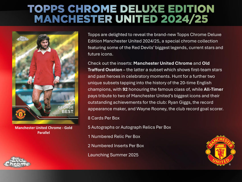 24-25 Topps Manchester United Chrome Deluxe 1-Box Opening #28987 - Random Player - Sep 05 (4pm)