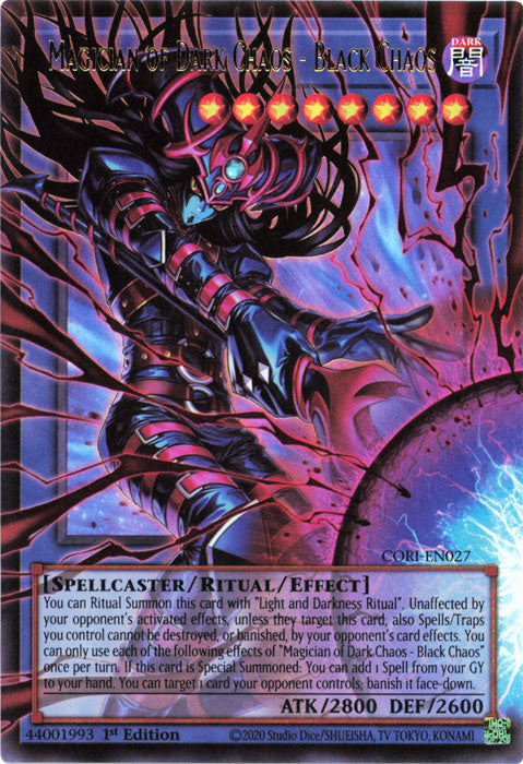[EXTENDED ART] Magician of Dark Chaos - Black Chaos - (CORI-EN027) - Ultra Rare 1st Edition