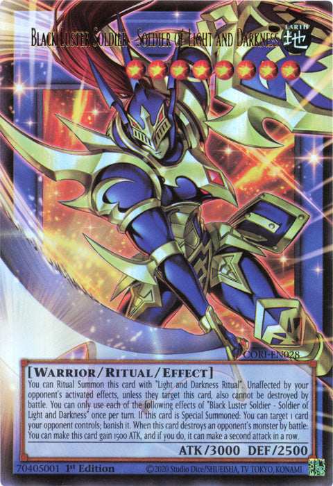 [EXTENDED ART] Black Luster Soldier - Soldier of Light and Darkness - (CORI-EN028) - Ultra Rare 1st Edition