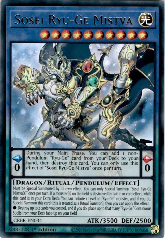 Sosei Ryu-Ge Mistva - CRBR-EN034 - Ultra Rare 1st Edition