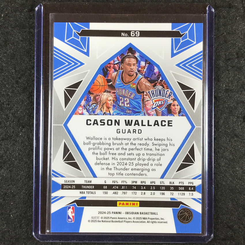 2024-25 Obsidian CASON WALLACE Base Ashen Flood 1/1 #69