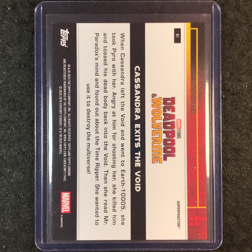 2025 Topps Chrome Deadpool CASSANDRA EXITS THE VOID Superfractor 1/1 #91
