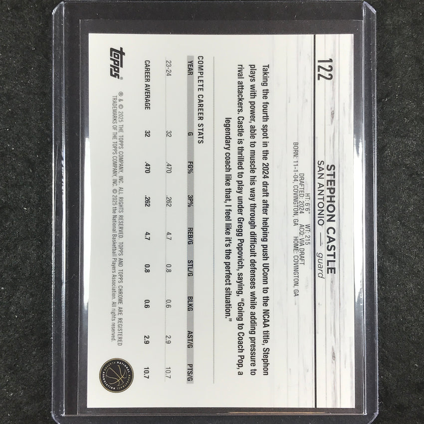 2024-25 Topps Chrome STEPHON CASTLE Rookie Base Frozenfractor -1/0 #122