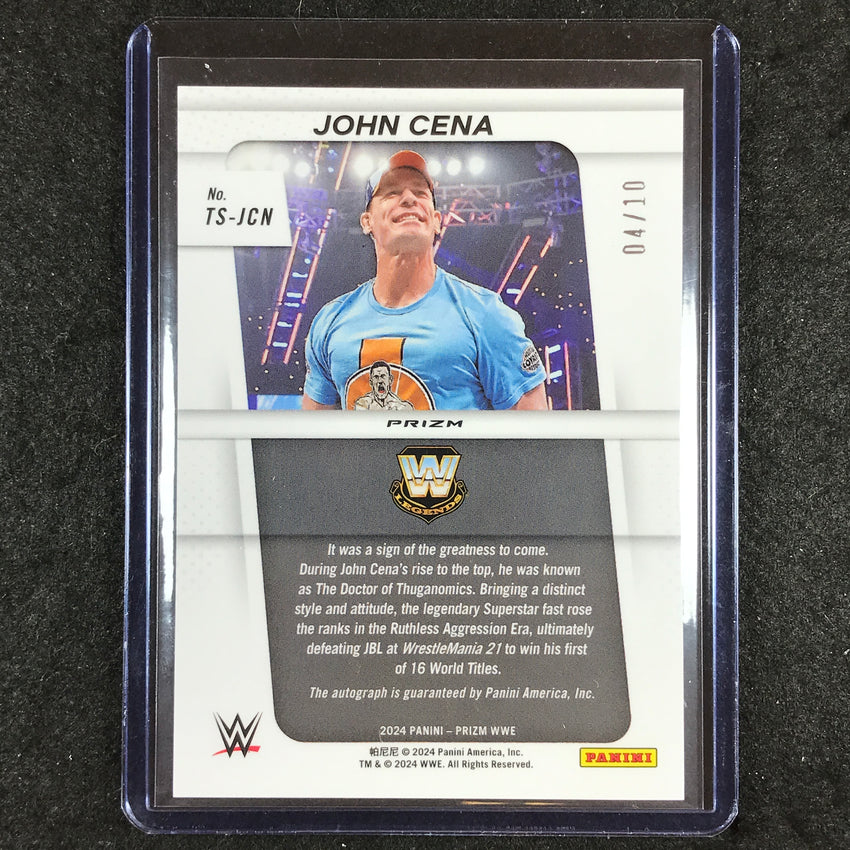 2024 Prizm WWE JOHN CENA Throwback Signatures Auto Gold 4/10