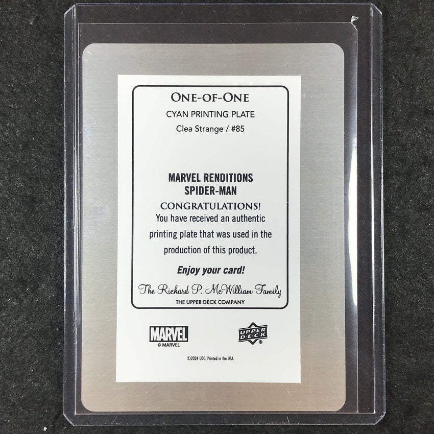 2024 Marvel Renditions Spider-Man CLEA STRANGE Cyan Printing Plate 1/1 #85