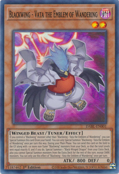 Blackwing - Vata The Emblem Of Wandering - DABL-EN001 - Super Rare 1st Edition
