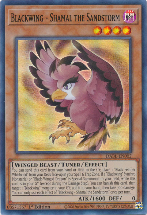 Blackwing - Shamal The Sandstorm - DABL-EN002 - Super Rare 1st Edition
