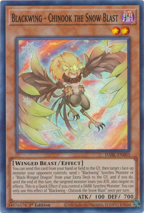 Blackwing - Chinook The Snow Blast - DABL-EN003 - Super Rare 1st Edition