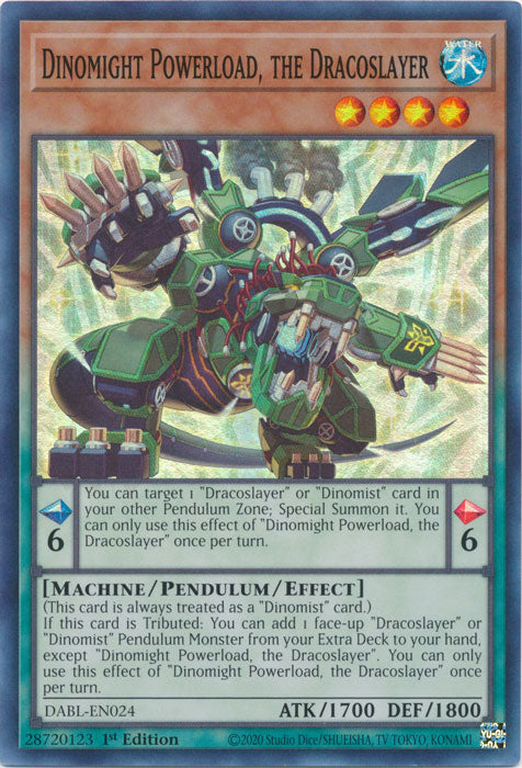 Dinomight Powerload The Dracoslayer - DABL-EN024 - Super Rare 1st Edition