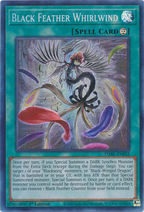 Black Feather Whirlwind - DABL-EN052 - Super Rare 1st Edition