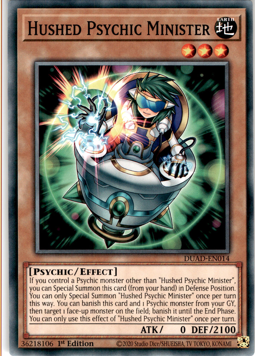 Hushed Psychic Minister - DUAD-EN014 - Common 1st Edition