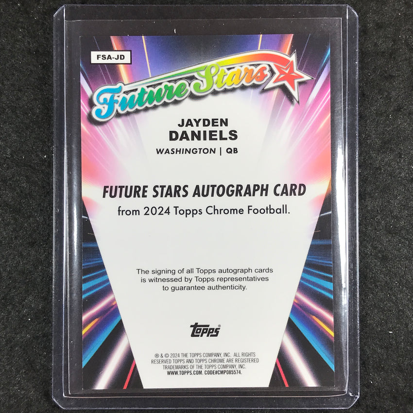 2024 Topps Chrome Football JAYDEN DANIELS Future Stars Rookie Auto Orange 22/25