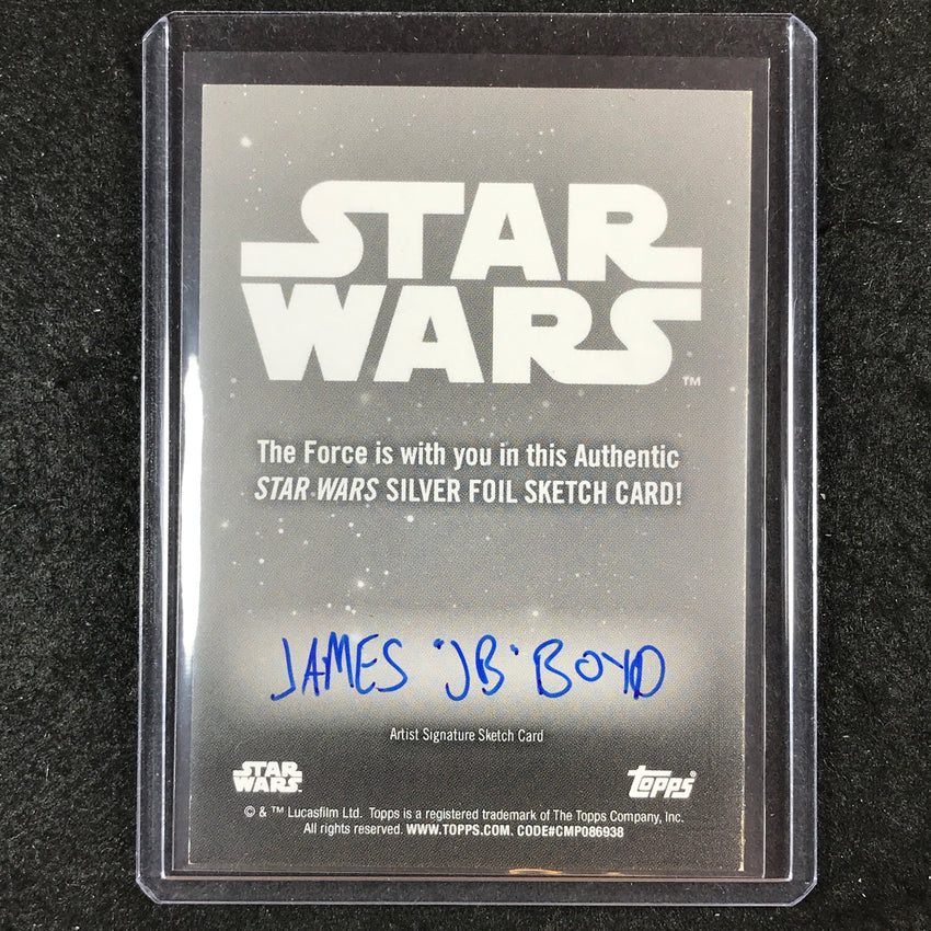 2024 Star Wars Chrome Galaxy DARTH MAUL Artist Sketch Silver Foil 1/1 JAMES BOYD