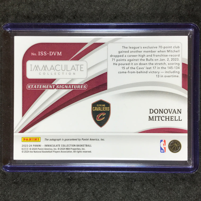 2023-24 Immaculate DONOVAN MITCHELL Statement Signatures Auto 48/49