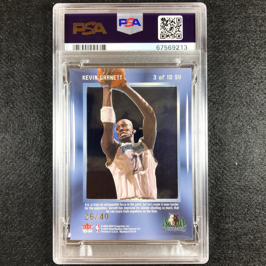 2003-04 Mystique Kevin Garnett Skyview Gold 26/40 Psa 7 213