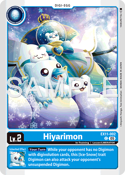 PLAYSET (4) 4x Hiyarimon (EX11-002) Common - Digimon Dawn of Liberator