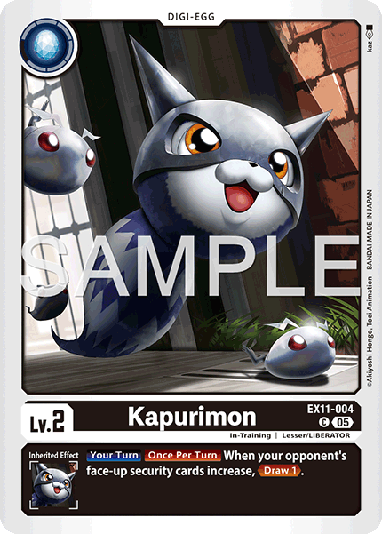 PLAYSET (4) 4x Kapurimon (EX11-004) Common - Digimon Dawn of Liberator