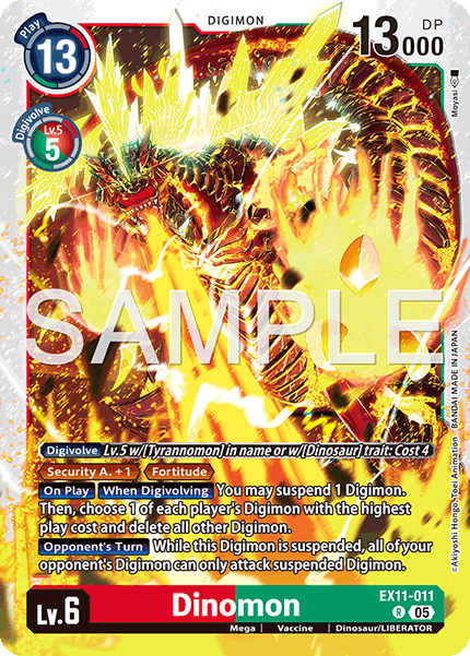 Dinomon (EX11-011) Rare - Digimon Dawn of Liberator