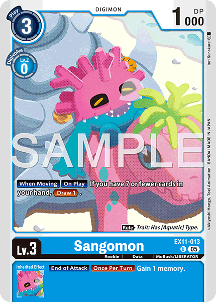 PLAYSET (4) 4x Sangomon (EX11-013) Uncommon - Digimon Dawn of Liberator