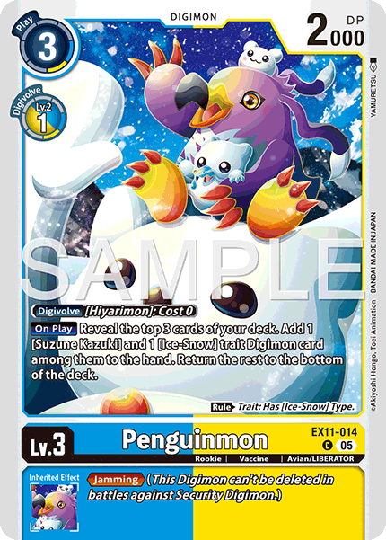 PLAYSET (4) 4x Penguinmon (EX11-014) Common - Digimon Dawn of Liberator