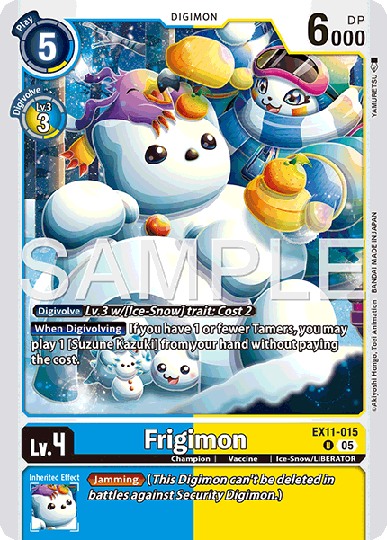 PLAYSET (4) 4x Frigimon (EX11-015) Uncommon - Digimon Dawn of Liberator